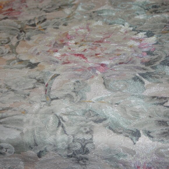 Cream Color Jacquard Floral Table Cloth 56” x 82” B-240 - Picture 5 of 5